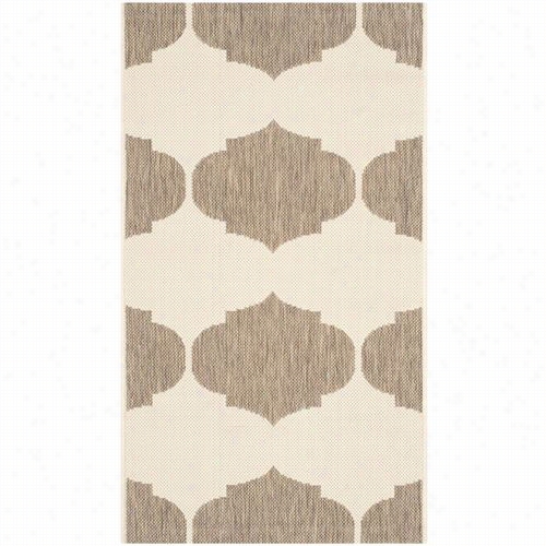 Safavieh Cy6162-232 Courtyard Polypropylene Power Looemd Beige/brown Rug