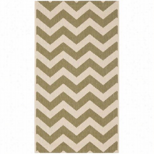 Safavieh Cy6244-244 Courtyard Polypropylene Mqchine Made Green/beige Rug