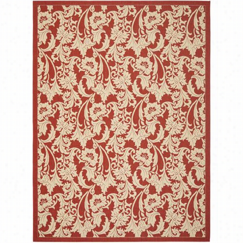 Safavieh Cy6565-28 Courtyard Polypropylene Machine Made Red/creme Rug