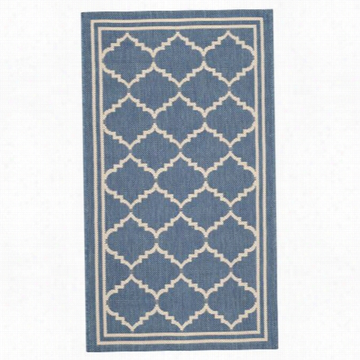 Safavieh Cy6889-243 Curtyard Polypropyllene Power Loomed Blue/beige Rug