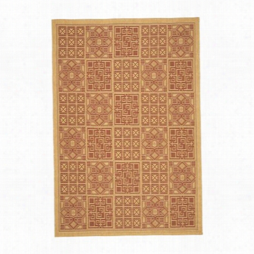 Safa Vieh Cy6947-38 Cortyard Polypropylene Power Loomed Natural/brick Areaa  Rug