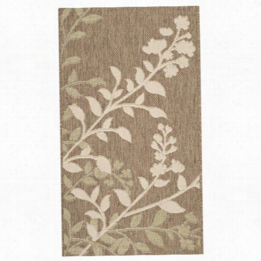 Safavieh Cy7019-242 Courtyard Polypropylene Power Loomed Brown/beige Area Rug