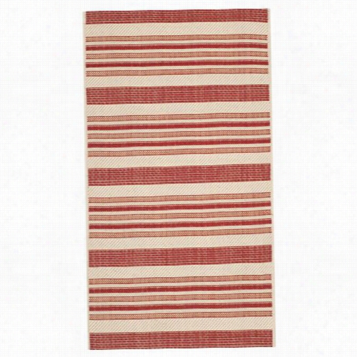 Safavieh Cy7062-238a21 Courtyad Poypropylene Power Loomed Beige/red Area Rug