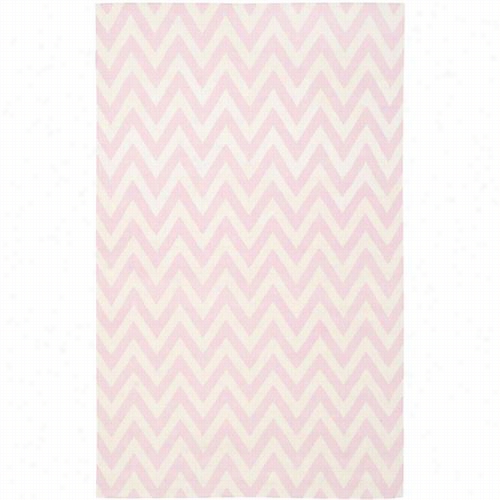 Safavieh Dhu557p Dhurries  Woolf Latweave Pink/ivory Area Rug