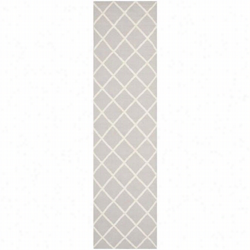 Safavieh Dhu565g Dhurries Hand Woven Flat Weave Grey/ivory Area Rug