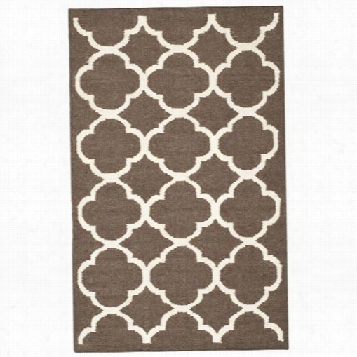 Safavieh Dhu627c Dhurries Wool Flatweave Brown/ivory Area Rug