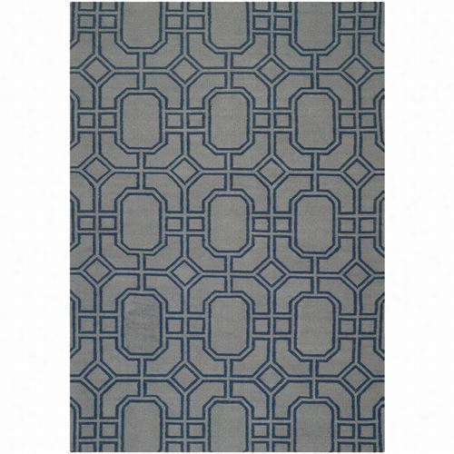 Safavieh Dhu860c Dhurries Wool Flatweave Grey/dak Blue Area Rug