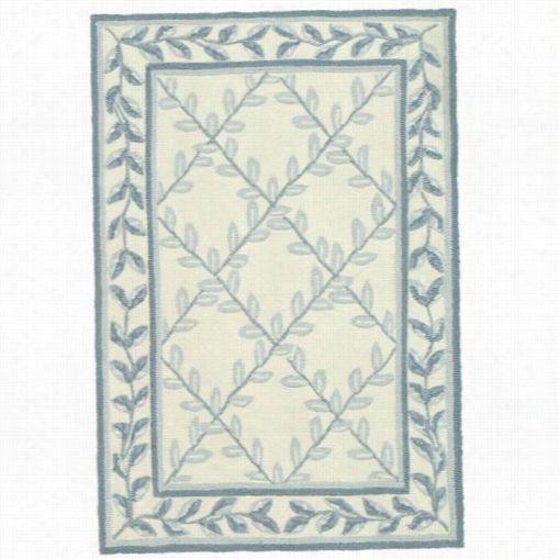 Safavieh Ezc430a Durarug Polypropylene/olefin Hand Hooked Ivory/light Blue Rug