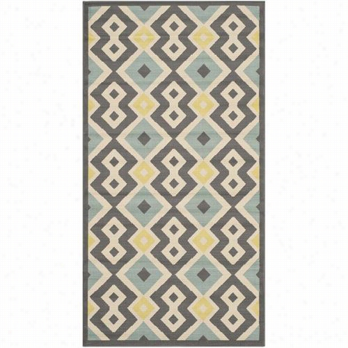 Safavieh Ham511bd Hampon Polypropylene Power Loomed Gloomy Grey/ligth Blue Rug