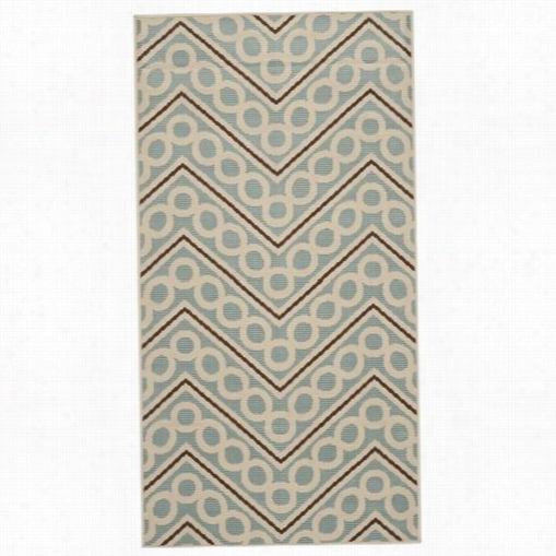 Safavieh Ham514al Hampton Polypropylene Power Loom Ed Light Blue/ivory Rug