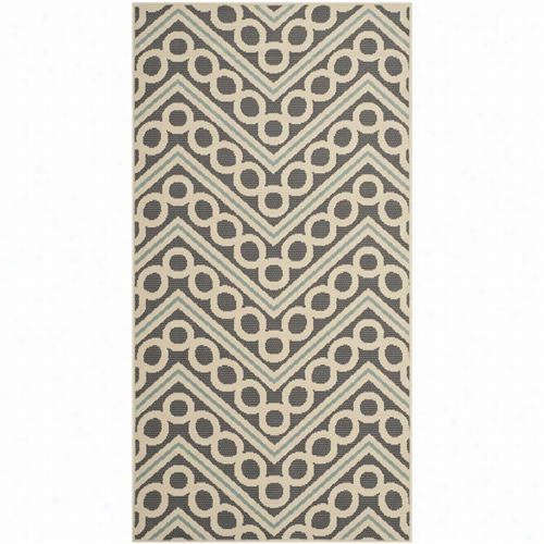 Safavieh Ham513cd Hampton Polypropylene Power Loomed Dark G Rey/ivory Rug