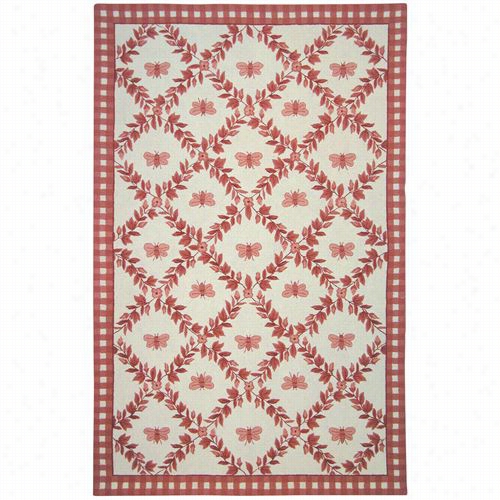 Safavieh Hk55c Chelsea Wool Hand Hooked Ivory / Rose Area Rug