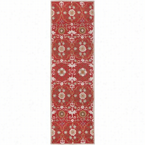 Safavieh Hk727b Chelsea Wool Hand Hooked Red/ivory Rug