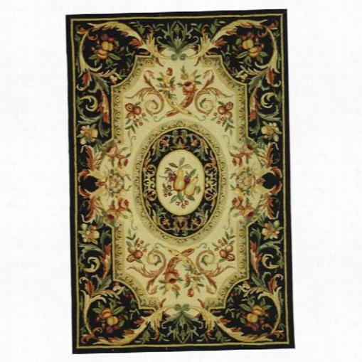 Safavieh Hk80a Chelsea Wool Hand Hooked Black Rug