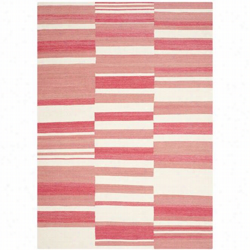 Safaieh Klm953c Kilim Flatweave Wool Cotton Palm Woven Flat Weave Pink/ivory Rug