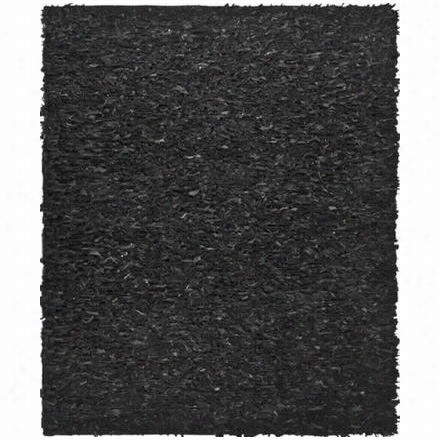 Safavieh Lsg511a Lleather Shhag Leather Hand Knotted Black Area Rug