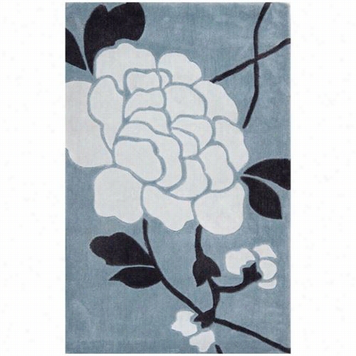 S Faviieh Mda622a Modern Practical Knowledge Polyester Hand Tuf Ted Blue/ivory Rug