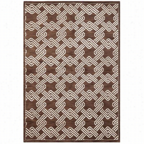 Safavvieh Mos156a Mosaic Wool And Viscose Hand Knotted Brown/creme Rug