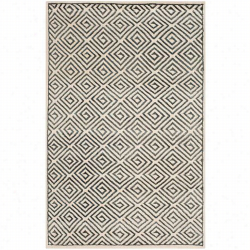 Safavieeh Mos161a Mosaic Wool And Viscose Hand Knotted Ivory/grey Rug