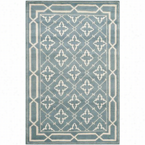 Safavieh Mos163a Mosaic Wool And Viscose Hand Knotted Blue/beige Rug