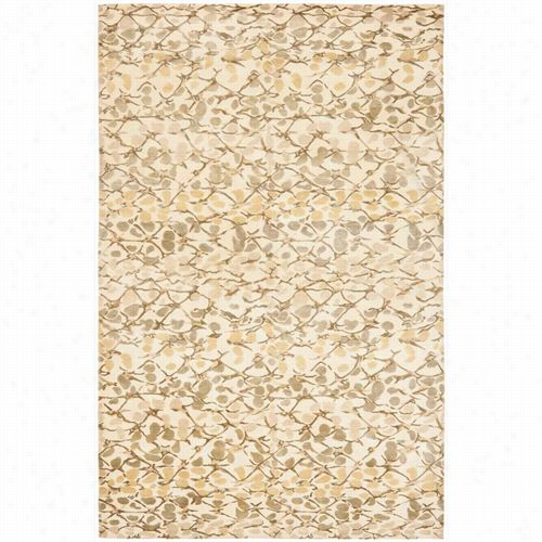 Safavieh Msr86441c Martha Stewart Silk And  Wool Hand Knotted B Wheat F Bge Rug