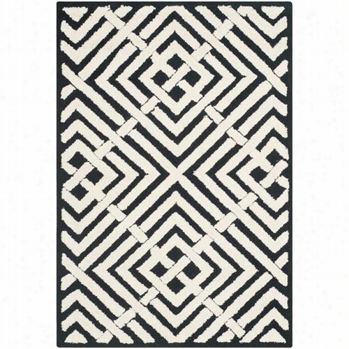 Safavieh  Npt436bn Ewportcotton Pile Hand Hookedboack/white Area Rug