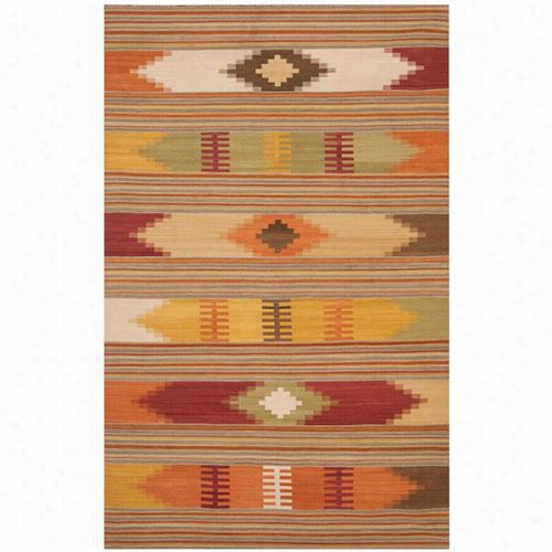 Safavieh Nvk177a Nnavajo Kili Mhand Woven Flat Weave Red/multi Area Rug