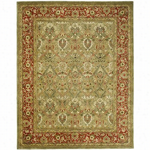 Safavieh Pl8119b Persian Legend Wool Hand Tufted Light Green/rust Area Rug