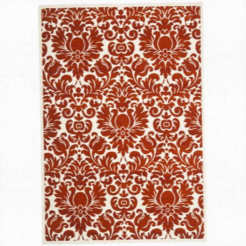 Safavieh Prl714e Porcello Polypropelene Collect  Power Loomed Red/ivory Rug