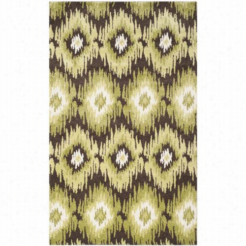 Safavieh Ret2143-2852 Retro Polyproplene Powerloommed Dark Brown/green Rug