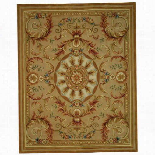 Safavieh Sav203a  Savonnerie Wool Hand Tufted Beige / Gold Area Rug