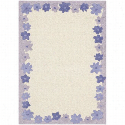 Safsviehh Sfk357aa Kids Wool And Viscose Hand Tufted  Ivory/lavander  Rug