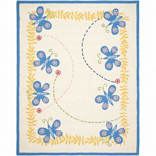 Safavieh Sfk390a Kids Wool Hand Tufted Ivory/blue Rug