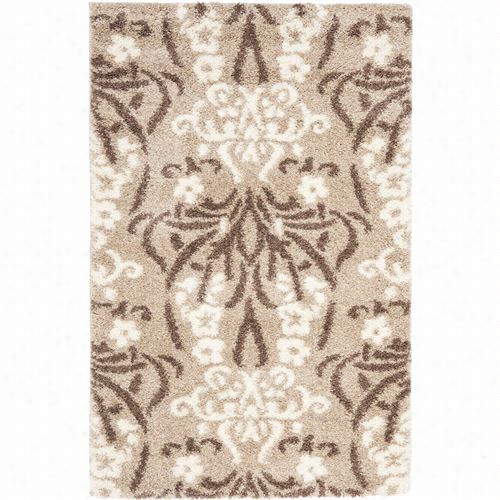 Saffavieh Sg457-1311 Shag Ploypropylene Nap Power Loomed Beige/cream Rug