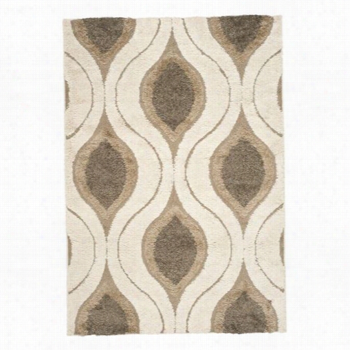 Safavieh Sg461-1179 Florida Shag Polypropylene Power Loomed Cream/smoke Rug