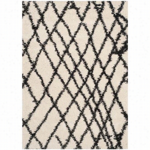 Safavieh Sgb484b Belize Shag Polyprropylene Power Loomed Ivory/charcoal Rug