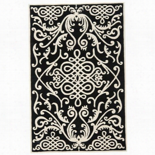 Safavieh Soh120a  Soho Wool Hand Tufted Black/ivory Rug