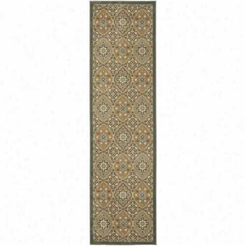 Safavi Eh Tre217-6520 Treasures Polypropylene Power Loomed Blue/gkld Rug