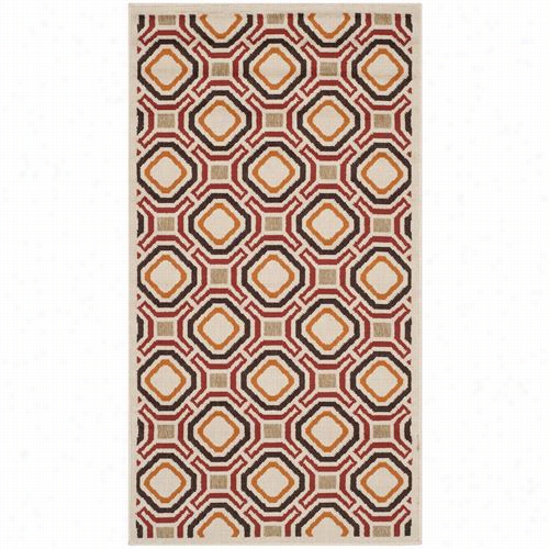 Safavieh Ver989-0313 Veranda Polypropylene Susceptibility Loome D Creme/red Rug