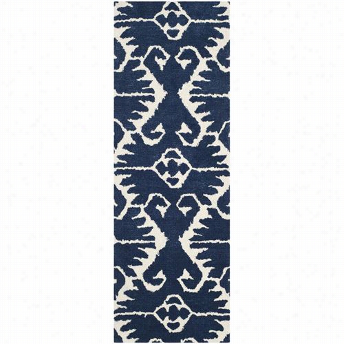 Safavieh Wyd332c Wyndham Wool Hand Tufted Royal Blue/ivory Rug