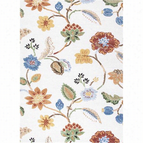 Jaipur R Ug1 Blue Hand-tufted Floral Pattern Owol Ivory//multi Area Rug