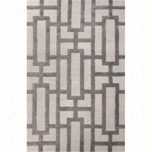 Japur Rug1 City Hand-tufted Geometric Patttern Wool/art Silk Ivoory/gray  Area Rug