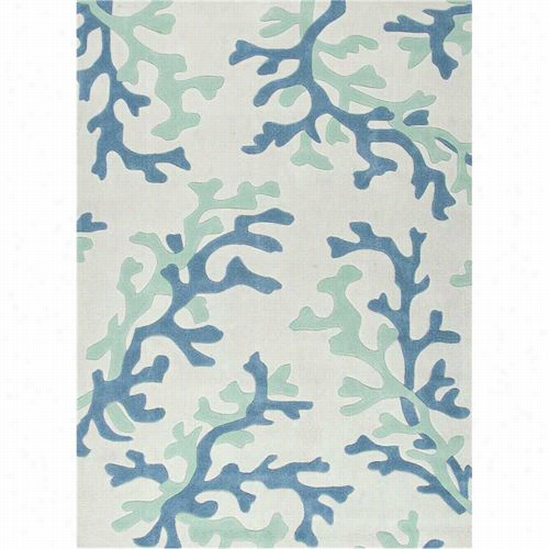 Jaipur Rug1 Fusion Hand-tufted Coastal Pattern Poly Ester Ivory/azure Area Rug