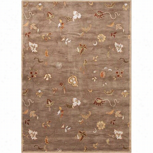 Jaipur Rug1 Poeme Hand-tufted Floral Figure Wool Taupe/rde Raea Rug