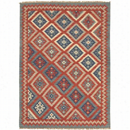 Jakpur Rgu10017 Anatolia Flat-weave Tribal Pattern Wool Red/blue Area Rug