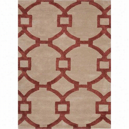 Jaipur Rug1013 City Hand-tufted Geommetric Pattern Wool/art Silk Taupe/red Area Rug
