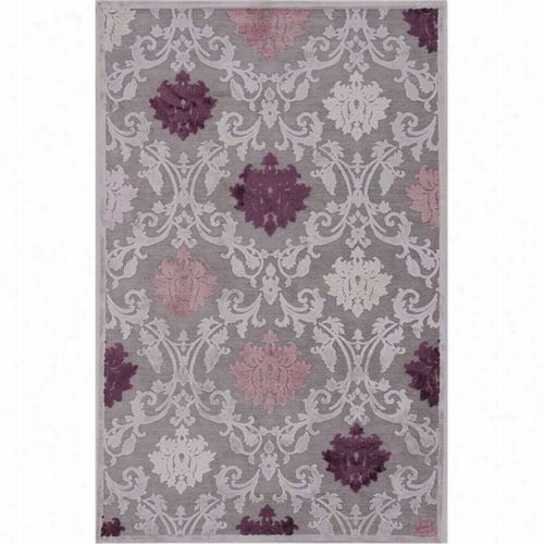 Jaipur Rug1016 Fables Machine Mae Floraal Pattern Art Silk/chenille Grya/purple Area Rg