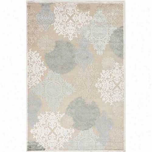 Jaipur Rug1016 Fables Machine Made Floral Ptatern Art Silk/cheni Lle Ivory/bl Ue Area Rug