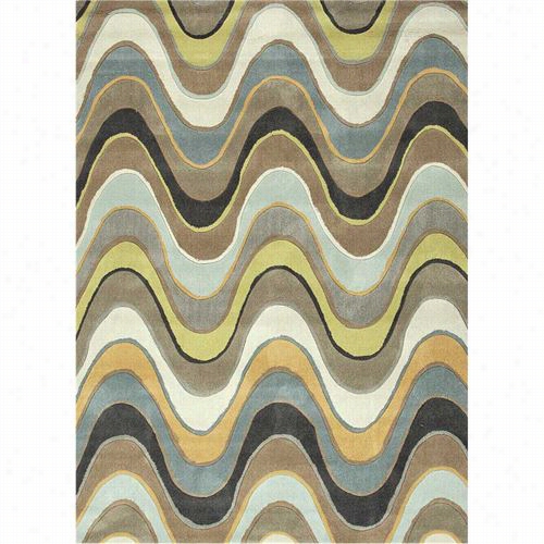 Jaipur Rug10182 Fusion Hand-tufted Abstract Pattern Pol Yester Taupe/blue Ar Ea Rug