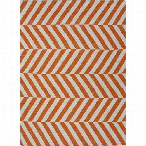 Jaipur Rug102 Maroc Flat -wweave Stripe Patternw Ool Orange/ivo Ry Area Rug